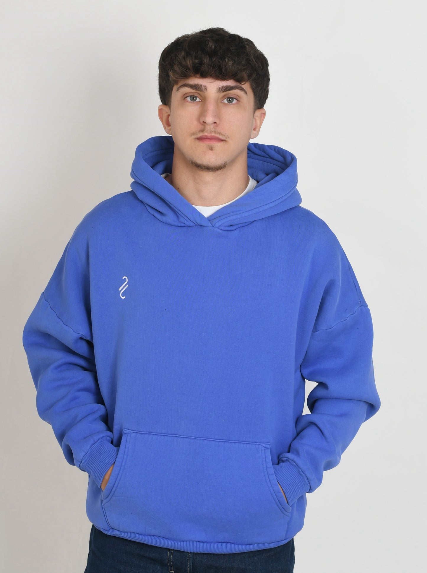 HOODIE WASHED COBALT BLUE