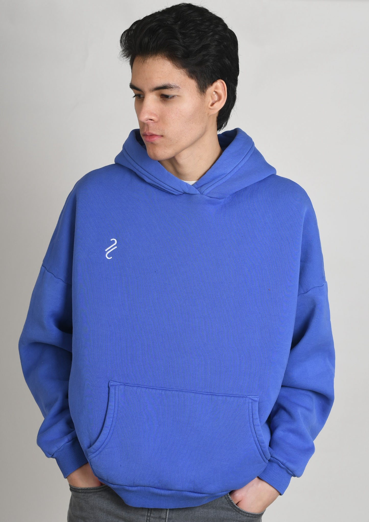 HOODIE WASHED COBALT BLUE