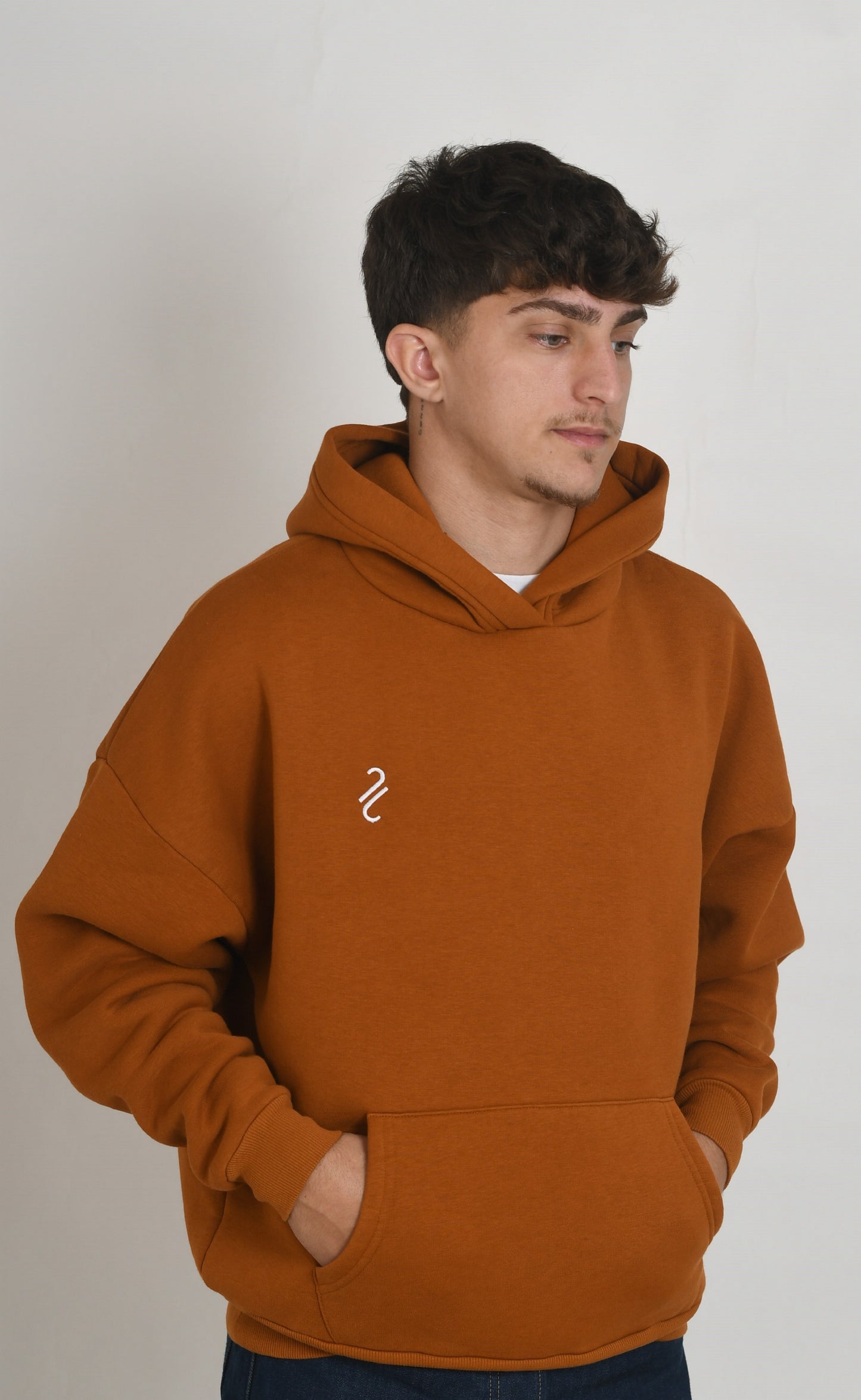 HOODIE WASHED CARAMEL CAFE
